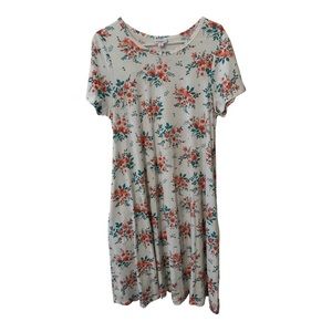 LuLaRoe Jessie Dress - white with flowers, has pockets, size medium, worn once